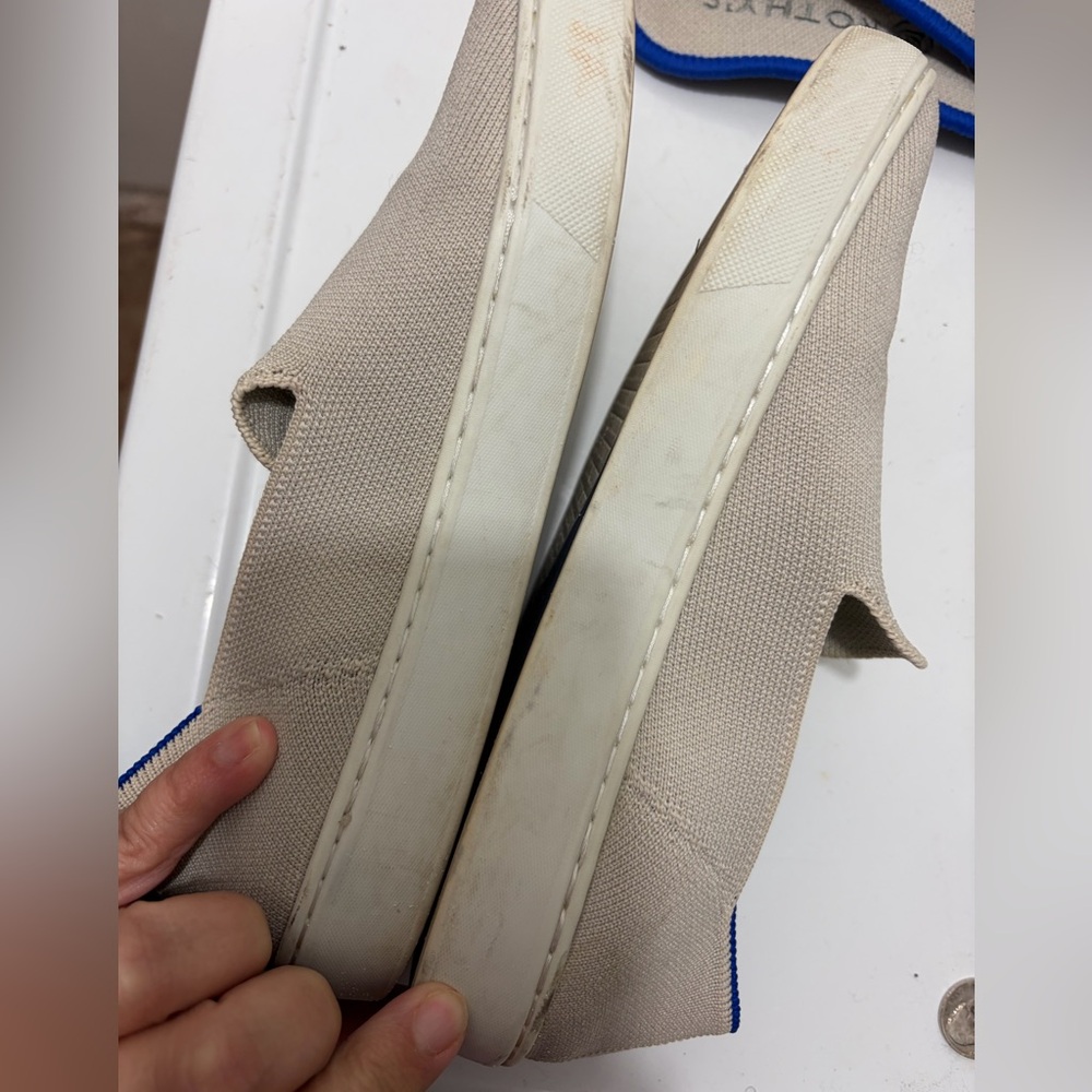 Rothy's light gray Slip-On Loafers with Blue Accent - Picture 5 of 9